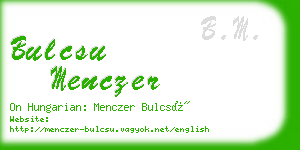 bulcsu menczer business card